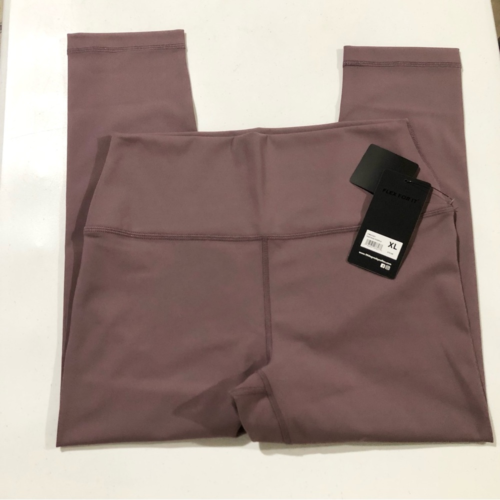 90 Degree By Reflex Womens Leggings 25” Vintage Purple XL NWT